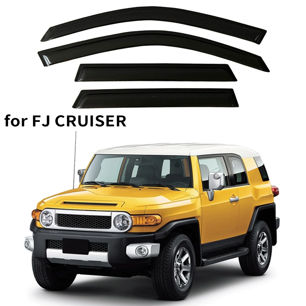 Подходит для TOYOTA FJ CRUISER 2007-2014, дефлекторы боковых окон от дождя и солнца, дождевые брови, утолщенное литье под давлением