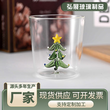 卡通玻璃立体喝水杯创意家用加工透明牛奶果汁杯高硼硅玻璃单层杯