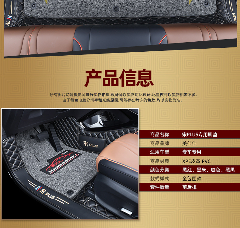 Car Floor Mats For BYD Song Plus DMI 2025 EV Champion
