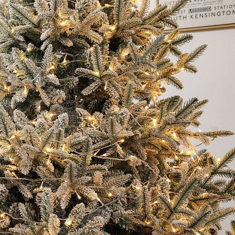 Suministros de decoración navideña árbol de Navidad árbol de nieve 1,8 m PE hoja mixta pegajoso pino blanco fruta cayendo nieve simulación árbol de Navidad