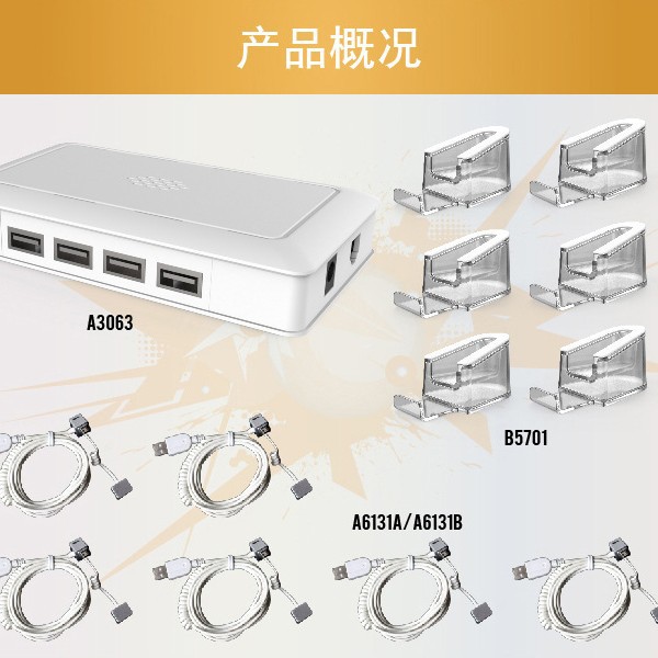 鼎展科技inshow多路主机防盗器可配充电防盗线触点防盗线A3043