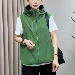一件代发双面双穿双拉链上衣开衫女2025早秋季款休闲减龄马甲外套