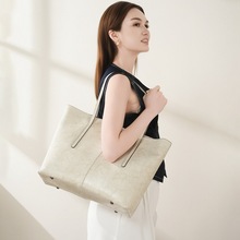 外贸大容量真皮托特包2025新款百搭手提腋下包女包小众单肩包bags