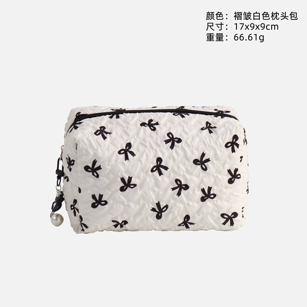 Black white pillow with bow