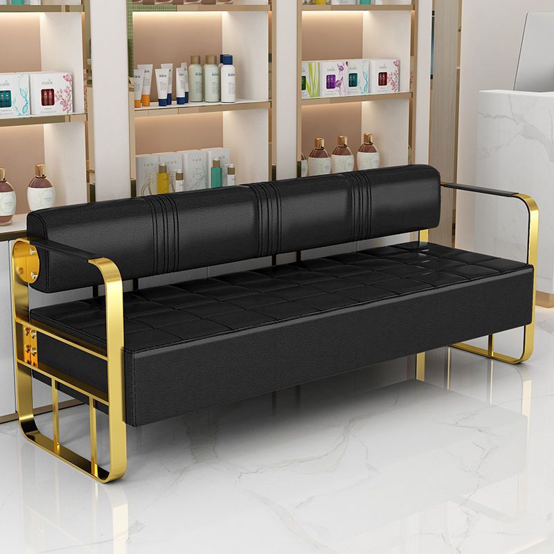 Fábrica directa red salón de peluquería sofá silla de espera salón de peluquería de lujo ligero sala de estar arena de acero inoxidable image 6