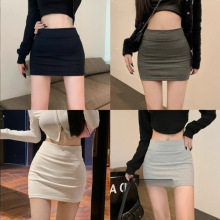 黑色a字包臀半身裙女2025新款秋冬小个子紧身性感防走光超短裙子