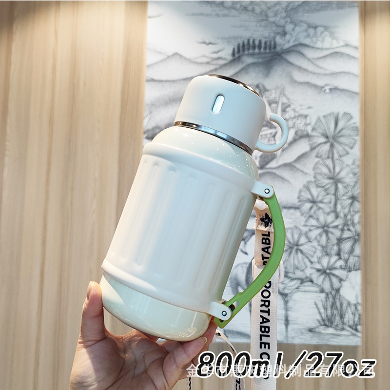 Gran capacidad de acero inoxidable 316 separación de agua de té vacío taza de aislamiento térmico conveniente portátil botella de agua de correa universal