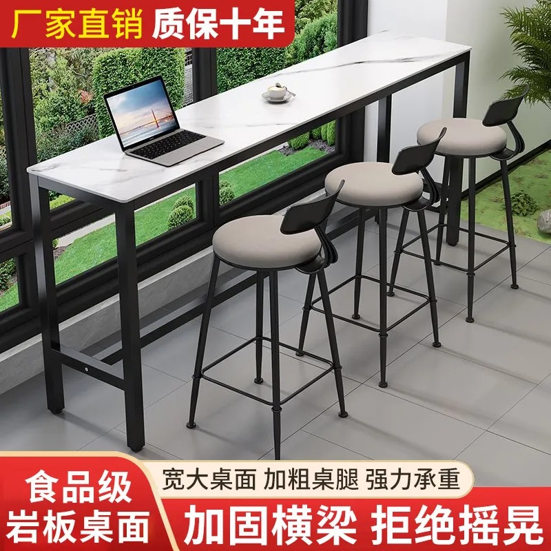Slate Bar Table Home Balcony Living Room Wall Long Table Small Apartment Milk Tea Shop Leisure High Table Bar Table