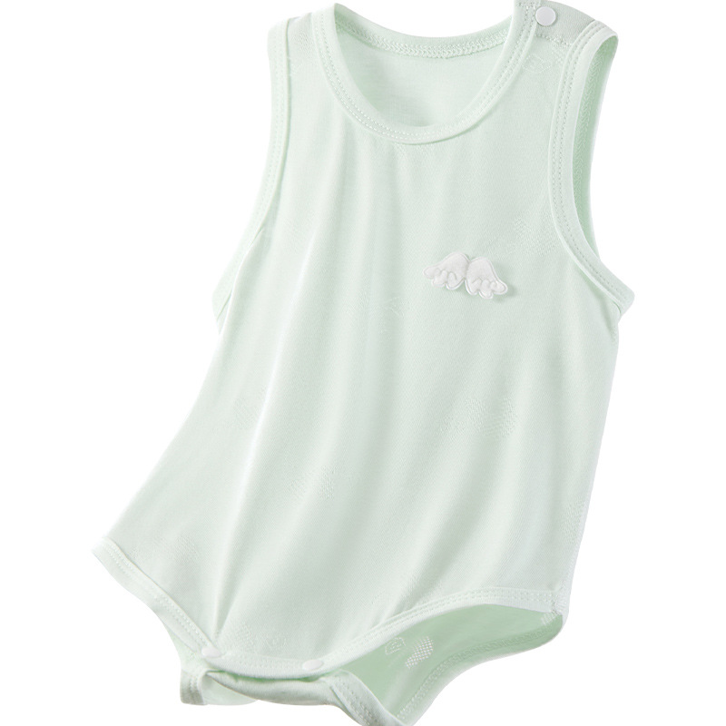 Bebé verano mono recién nacido ropa delgada hombres y mujeres verano chaleco sin mangas mampara triangular bolso de bebé