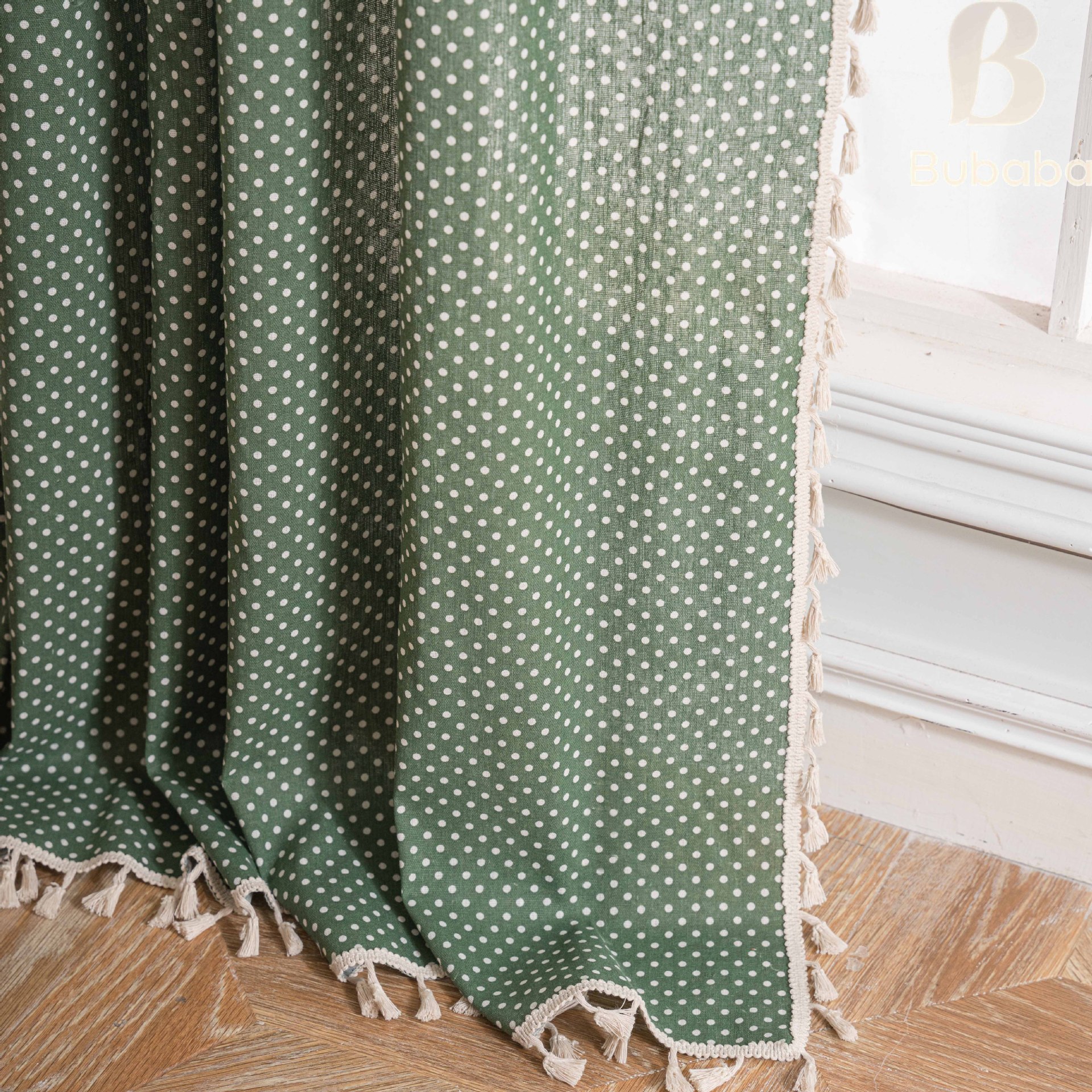 Cortinas estampadas Feimao Cross-Border American Retro de algodón y lino para dormitorio y cocina, semiopacas, venta al por mayor._voghion.com