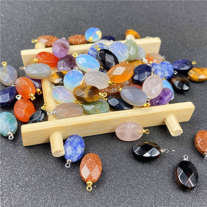 Retro Agate Oval Faceted Pendant Diy Material display picture 18