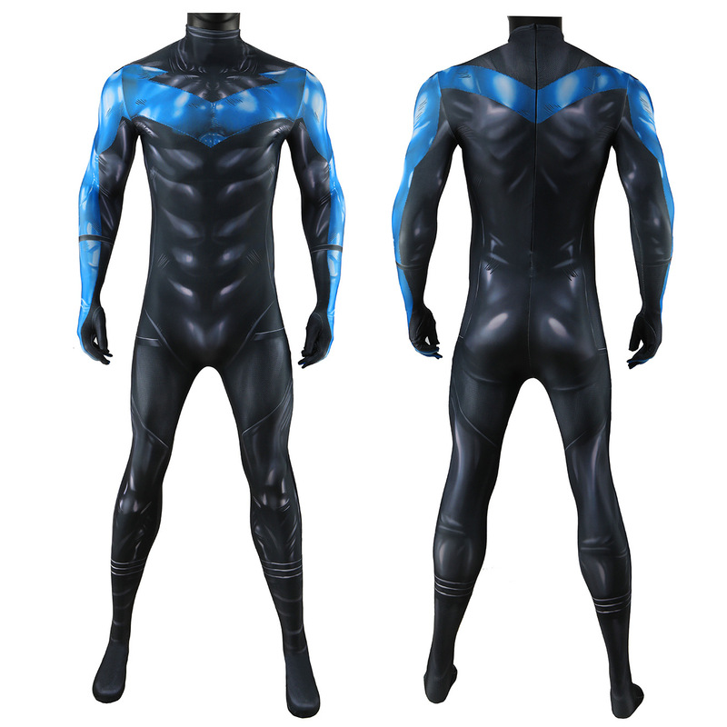 DCバットマン沈黙夜翼青版cos連体服ハロウィーン舞台服コスプレレオタード|undefined