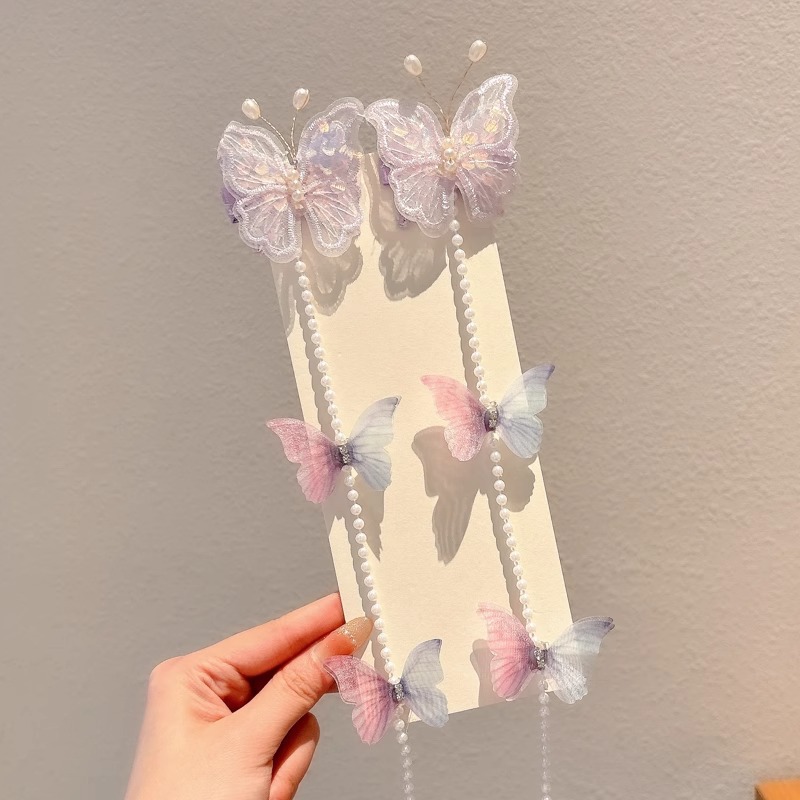 Niños arco de perla trenzado cadena de cabello niñas dulces bordas clip de cabello de cola de caballo de cabello de princesa tocado