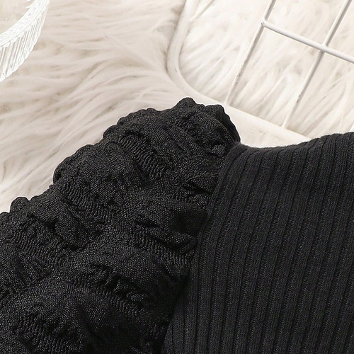 25 new autumn and winter girls 'treasure pure black long-sleeved fashion suit children's girl baby children's clothing cross-border a category