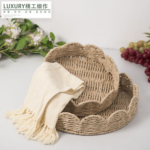 Modern Simple Storage Basket Hand-Woven Paper Rope Storage Basket Desktop Debris Storage and Organization Home Creative Ornaments