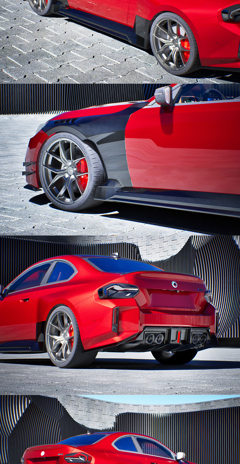 Suitable for BMW M2 G87 CMST second-generation carbon fiber body kit modification, including front lip, side skirts, and rear lip