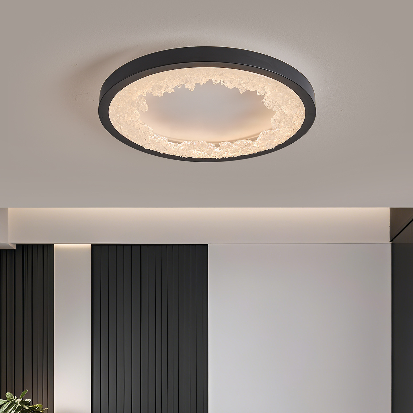 Italiano minimalista dormitorio lujoso lujoso sencillo resina de cristal de platino lámpara de protección de ojos dormitorio principal 255L