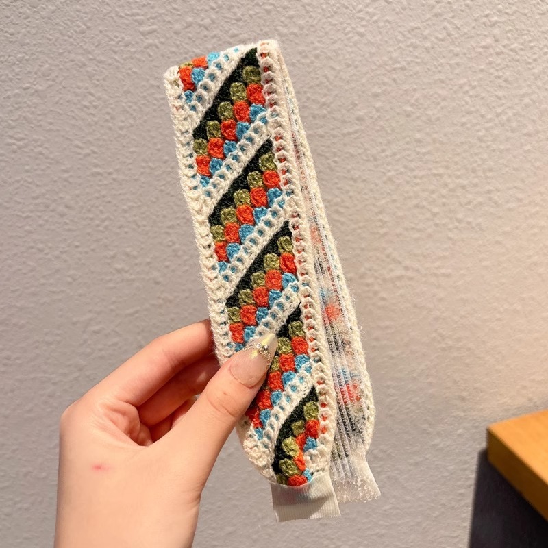 Flor francesa de punto velcro cinta de cabello para adultos fresa de cabello acabado artefacto de la niña cabello fija banda de cabello tocado