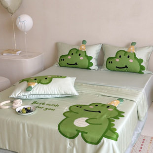 2025 New Large Version Tencel Kidsren's Bed Sheetss Model 120150cm Single Bed Sheetss Tencel Large Version Dinosaur
