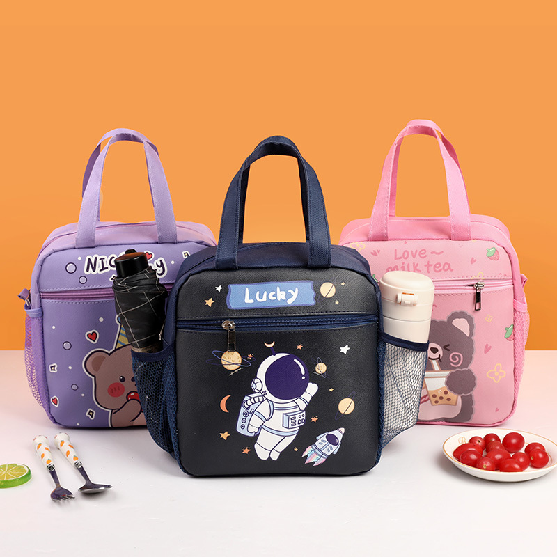 Children's Cartoon Lunch Box Handbag Insulated Lunch Box Bag Lunch Bag Waterproof Canvas Aluminum Foil Student Lunch Bag