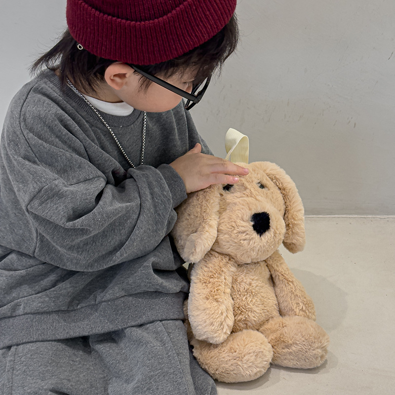 Transfronterizo al por mayor kindergarten niños y niñas mochila lindo regalo muñeca de peluche cachorro mochila niña mochila