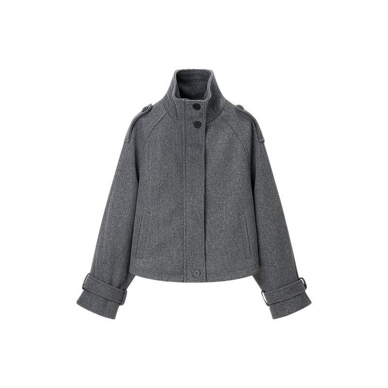 ZG Foreign Trade 2026 New Women's Autumn and Winter Loose-Fit Cross-Border European and American Style High-Quality Elegant Gray Wool Coat ZG Foreign Trade 2026 New Women's Autumn and Winter Loose-Fit Cross-Border European and American Style High-Quality Elegant Gray Wool Coat