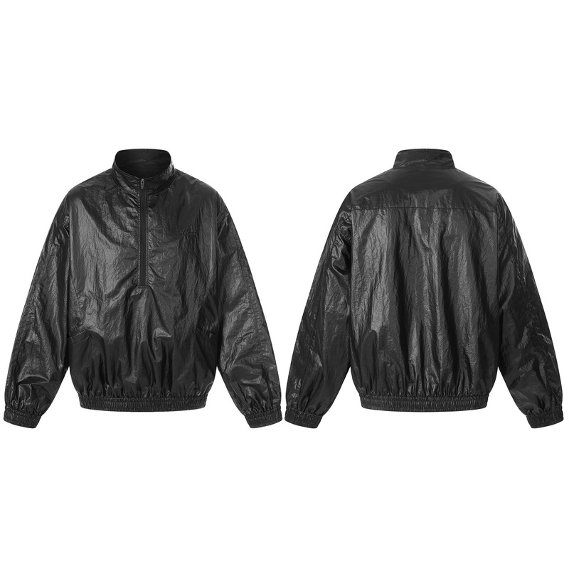11Kn American-Style Pleated Black Jacket with Zipper for Men and Women, Vintage Biker Style, Slim Fit, Three-Dimensional, Loose and Breathable Outerwear 11Kn American-Style Pleated Black Jacket with Zipper for Men and Women, Vintage Biker Style, Slim Fit, Three-Dimensional, Loose and Breathable Outerwear