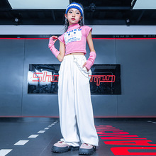 女孩爵士舞服装女孩hiphop工装裤街舞表演服少儿模特走秀bboy童装