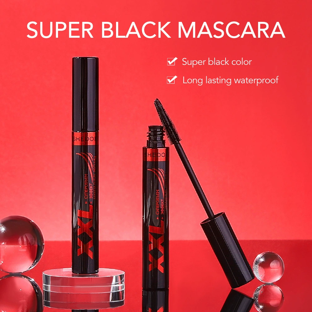 Mascara 3D Waterproof Super Black, Dense Volume, Smudge-Proof — 10 ml