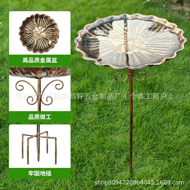 Горячая продажа амазонка американский ретро кованый орнамент птицы кормление водой корма для ванны раковина для сада украшения на открытом воздухе цветочный горшок