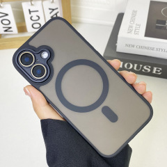 金盾磁吸式 iPhone17promax対応 マット仕上げスマホケース Apple16肌触りフルカバーレンズフィルム PCケース