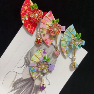 Children's Adult Ancient Fan Hairpin Bell Clip Headwear Simple Side Clip Girl Hairpin Photo Performance