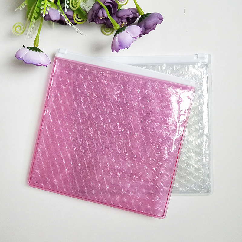 PVC自封拉链气泡袋电压彩色透明可印logo防挤压防水气泡拉链袋