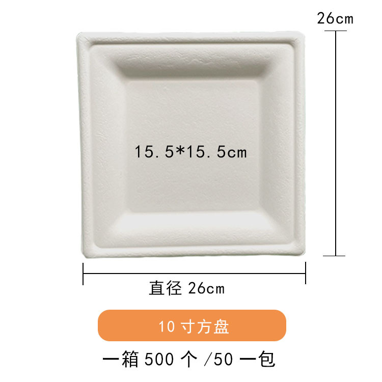 Plato cuadrado de 10 pulgadas blanco