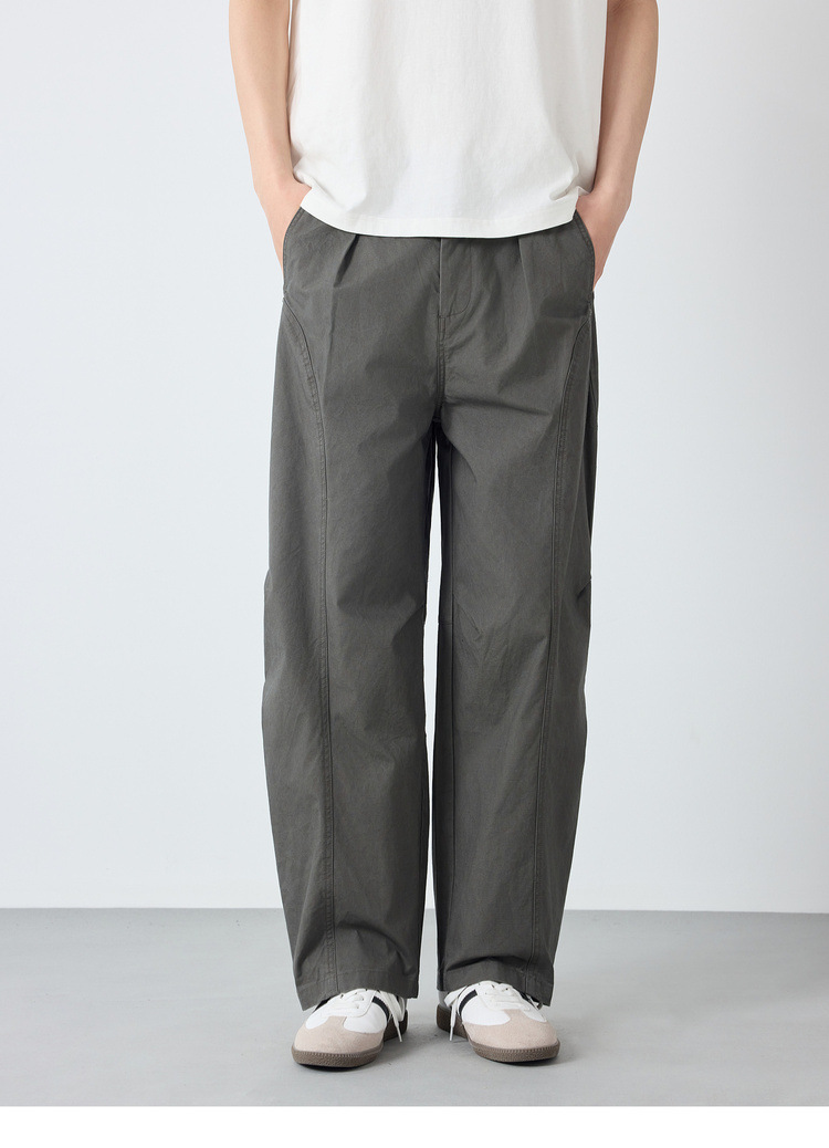 Quần dài nam phong cách Mỹ ống rộng cotton mềm mại — đen chi tiết 13