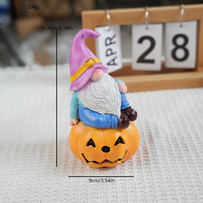 クロスボーダーハロウィン新ガーデンエルフ像ノーム装飾品ハロウィンノーム樹脂カボチャエルフ置物|undefined