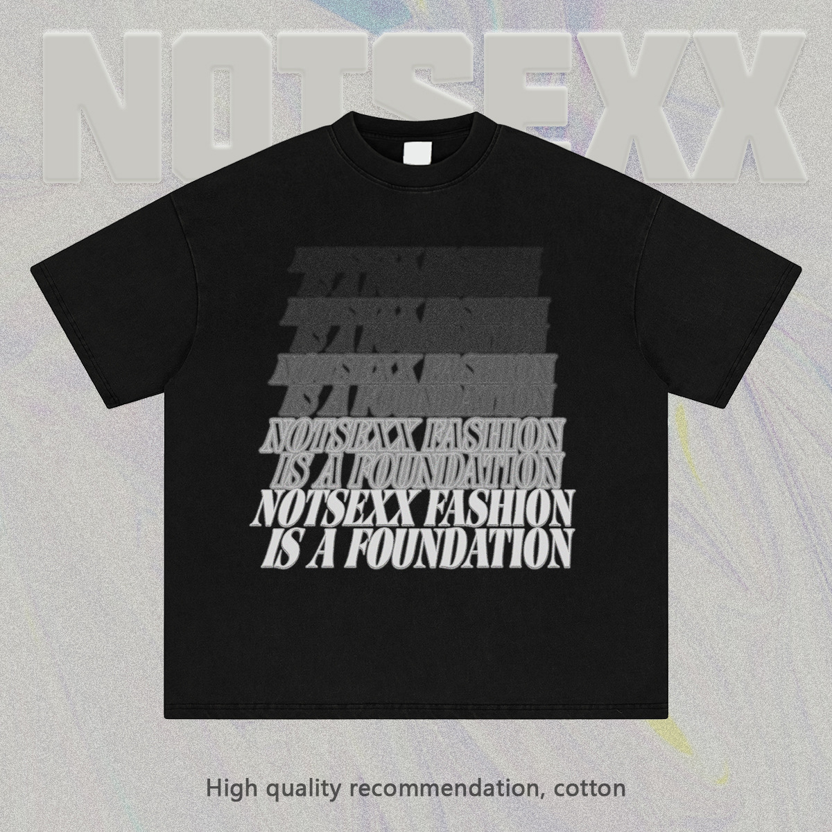 Import cotton long-sleeve, gradient, oversize, with short sleeve