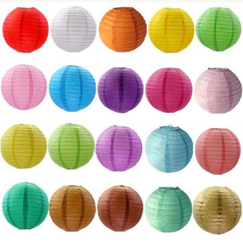 Цветные бумажные фонарики на фестиваль середины осени, свадебные фонарики, детские материалы для рукоделия, фонарики для рисования своими руками, диаметр 20 см