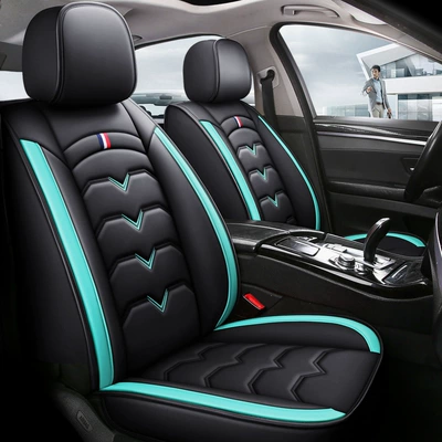 Material Seat Covers, Seat cushion, seat cover - black-green-single-seat