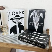 现代简约折叠假书仿真书时尚高级感客厅摆件电视柜装饰书摄影道具