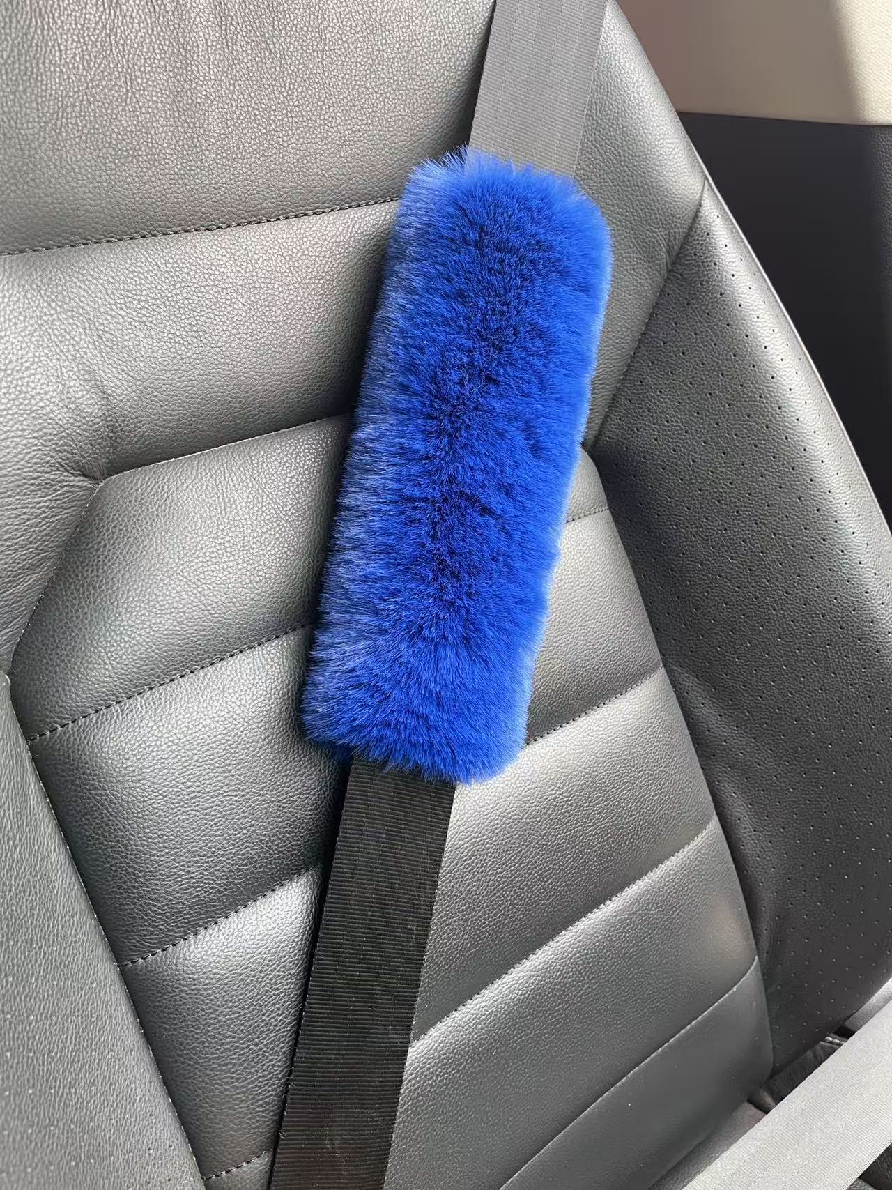 Car Seatbelt Shoulder Pads Imitation Rex Rabbit Fur Anti-Scratch Backpack Straps Children's Schoolbag Backpack Decorative Covers Decorative Pads
