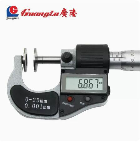 广陆电子数显公法线千分尺0-25-50-75-100高精度0.001盘型千分尺