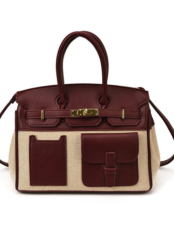 Bolso de mujer 2025 nuevo color transfronterizo de platino bolso de mano tote de gran capacidad de transporte universal mochila de hombro