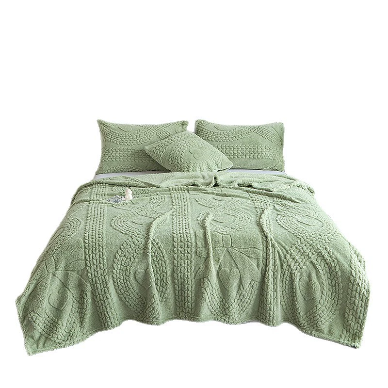 Cross-border jacquard taffeta air conditioning blanket solid color blanket office lunch break blanket sofa sleeping blanket home double blanket