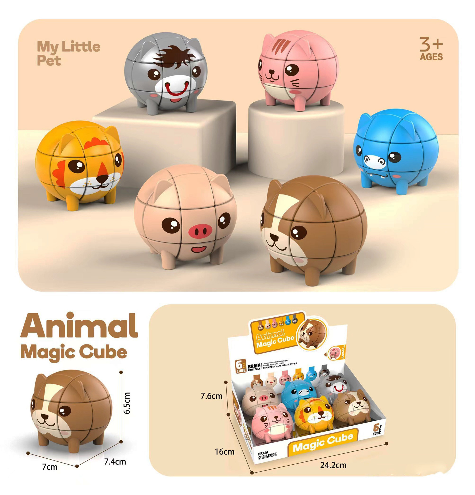 Niños transfronterizos tercer grado puzzle puzzle puzzle dibujos animados padres-hijos interactivo modelo de animal puzzle juego de juguetes al por mayor