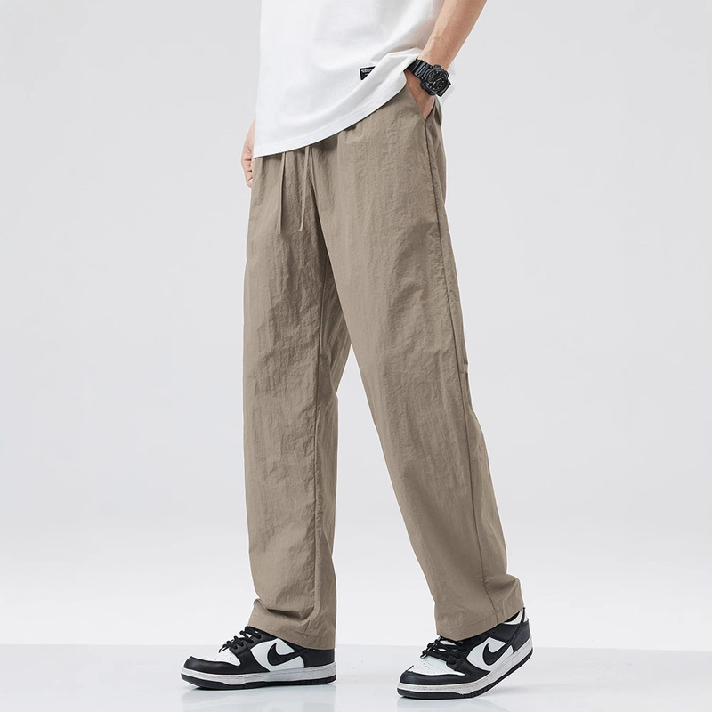 Ice Silk Quick-Dry Pants Men's Summer Loose Straight Simple Lightweight Breathable Sports Pants Comfortable Functional Yamamoto Long Pants