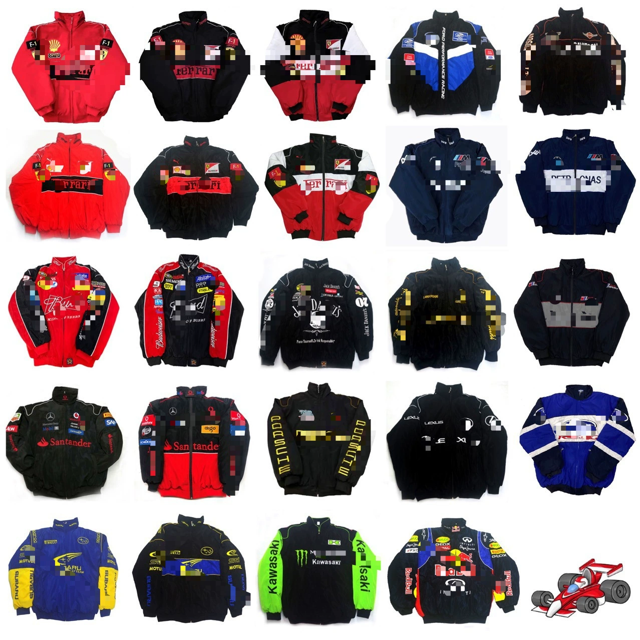 Retro racing car, jersey, jacket, American style, with embroidery, for beloved