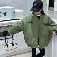 韩国女童棉服儿童洋气加厚棒球服秋冬装外套2024新款大童夹克上衣