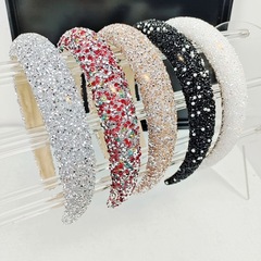 歐美時尚復古氣質滿鑽增高顱頂發箍高檔輕奢寬邊個性超閃頭飾頭箍