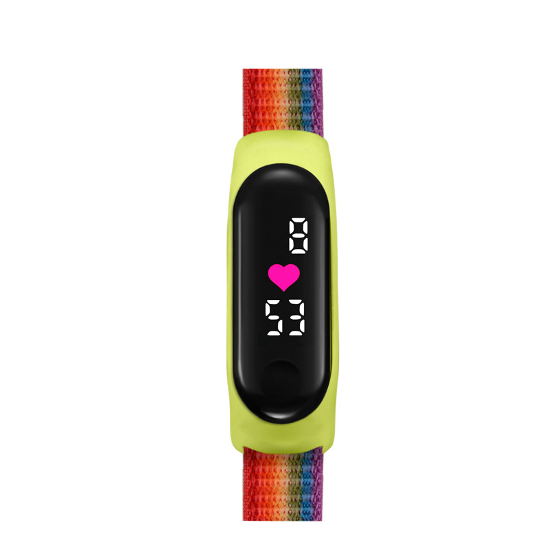 2023 amor en forma de corazón reloj LED pantalla táctil correa de velcro impermeable para niños fácil de usar conjunto pulsera aplicable 3